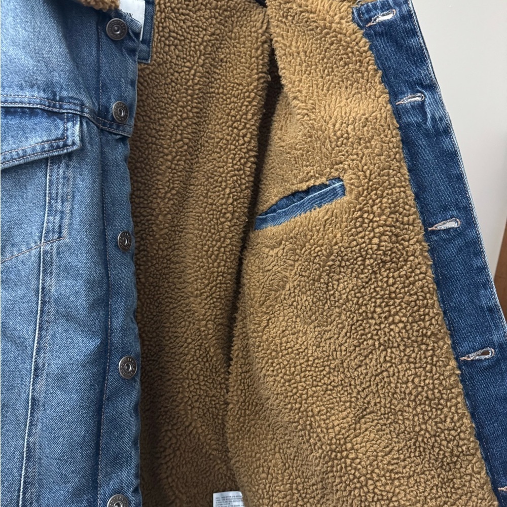 Goodfellow & Co Denim Jacket with Brown Sherpa Lining - Picture 8 of 9